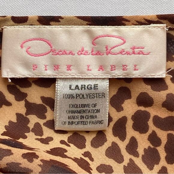 Oscar de la Renta Leopard Print Midi Slip Dress Size Large - Picture 13 of 15